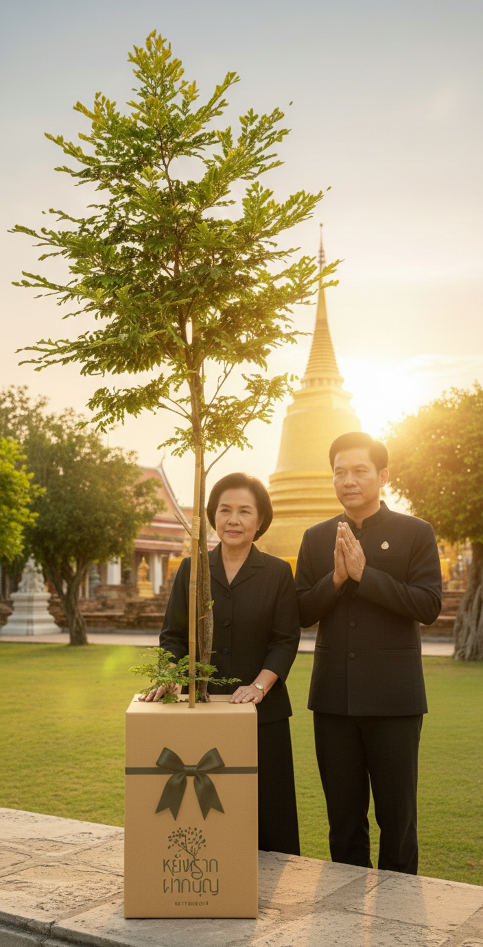 หรีดต้นไม้ หยั่งราก ฝากบุญ