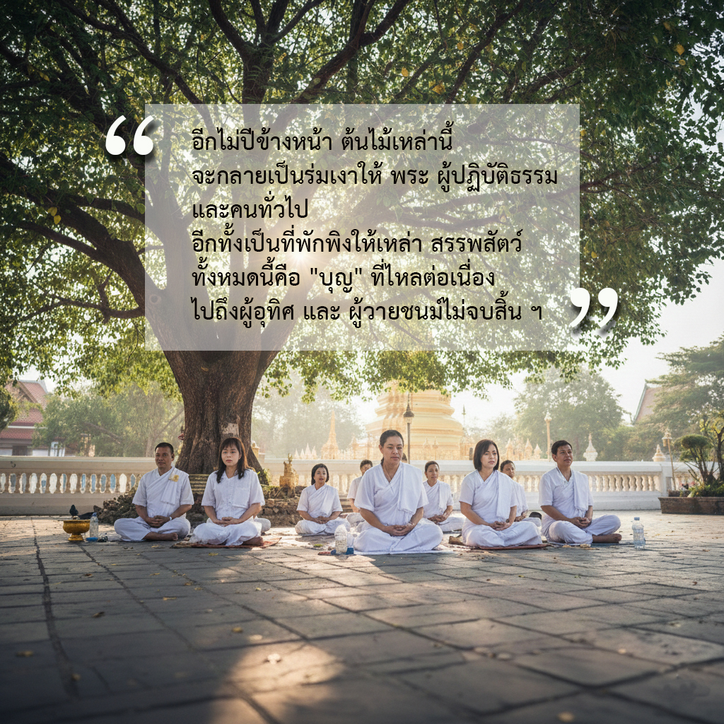 หรีดต้นไม้ หยั่งราก ฝากบุญ